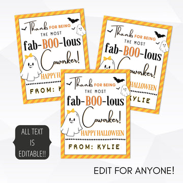 halloween treat tags for work